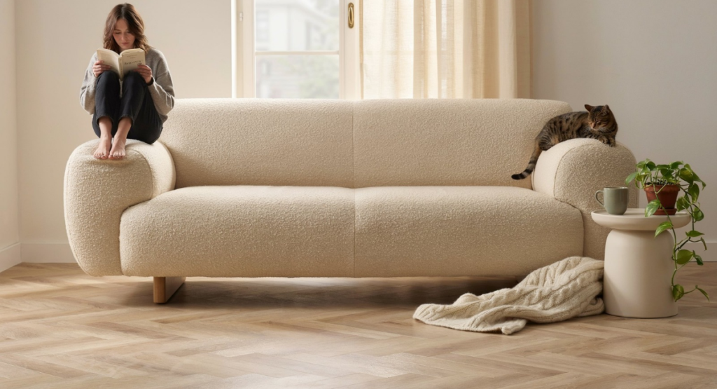 Oversized bedroom furniture making a small bedroom look cramped and difficult to move around