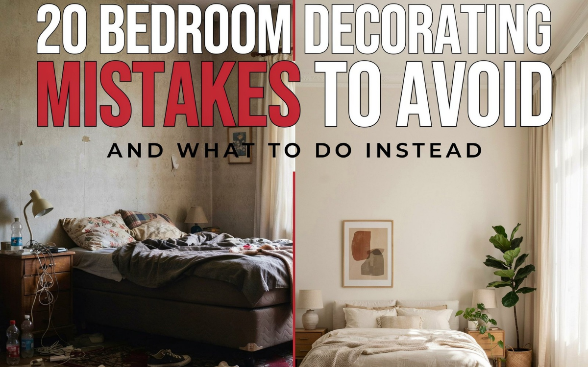 Modern bedroom showing smart decorating ideas and common bedroom decorating mistakes to avoid